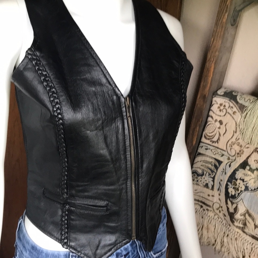 Barney’s Leather Biker Vest XS